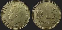 Monety Hiszpanii - 1 peseta 1980-1982 Mundial Hiszpania '82
