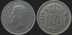 Monety Hiszpanii - 5 peset 1976-1980