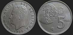 Monety Hiszpanii - 5 peset 1980-1982 Mundial Hiszpania'82