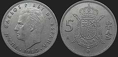 Monety Hiszpanii - 5 peset 1982-1989