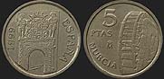 Monety Hiszpanii - 5 peset 1999 Murcia
