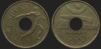 Monety Hiszpanii - 25 peset 1990-1991 XXV IO Barcelona'92 - dyskobol