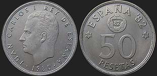Monety Hiszpanii - 50 peset 1980-1982 Mundial Hiszpania'82