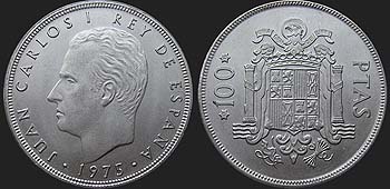 Monety Hiszpanii - 100 peset 1976