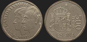 Monety Hiszpanii - 500 peset 1993-2001