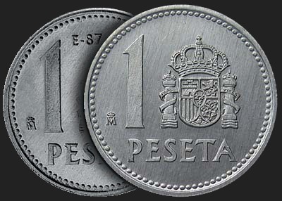 wariant monety 1 peseta 1987