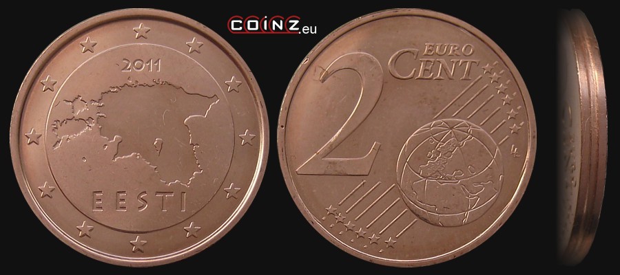 2 euro centy od 2011 - monety Estonii