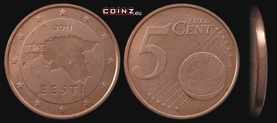 5 euro centów od 2011 - monety Estonii