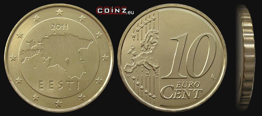 10 euro centów od 2011 - monety Estonii