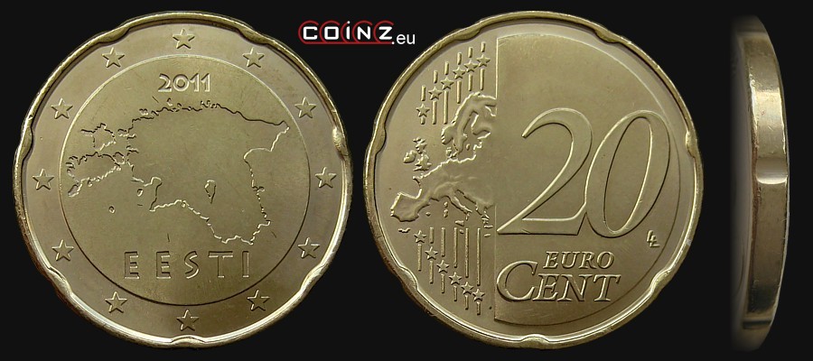 20 euro centów od 2011 - monety Estonii