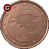 2 euro centy od 2011 - układ awersu do rewersu