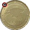 10 euro centów od 2011 - układ awersu do rewersu