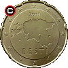 20 euro centów od 2011 - układ awersu do rewersu