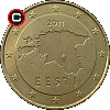 50 euro centów od 2011 - układ awersu do rewersu