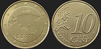 Monety Estonii - 10 euro centów od 2011
