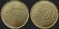 Monety Estonii - 20 euro centów od 2011