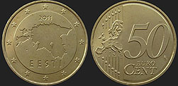Monety Estonii - 50 euro centów od 2011
