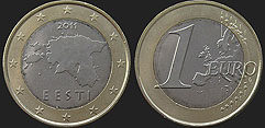 Monety Estonii - 1 euro od 2011