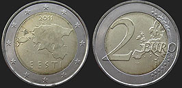 Monety Estonii - 2 euro od 2011