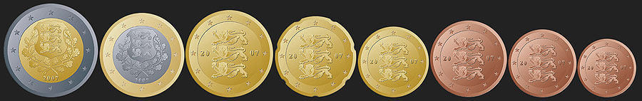 projekty estońskich monet euro