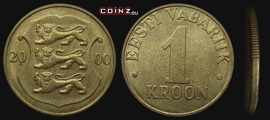 1 korona 1998-2006 - monety Estonii
