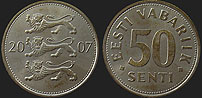 Monety Estonii - 50 senti 1992-2007