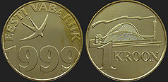 Estonian coins - 1 kroon 1999 Song Festival in Tallin