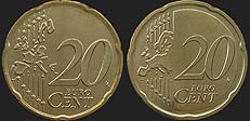 Monety euro - 20 euro centów - strona wspólna