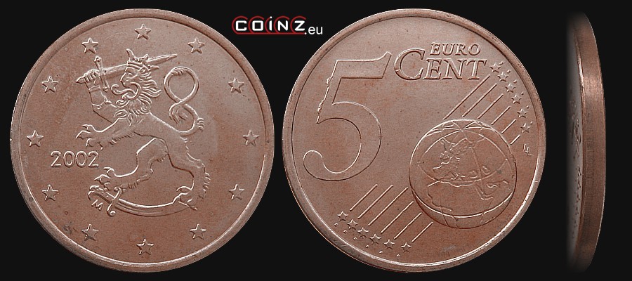 5 euro centów 1999-2006 - monety Finlandii