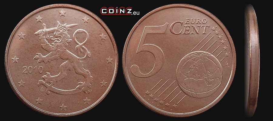 5 euro centów od 2007 - monety Finlandii