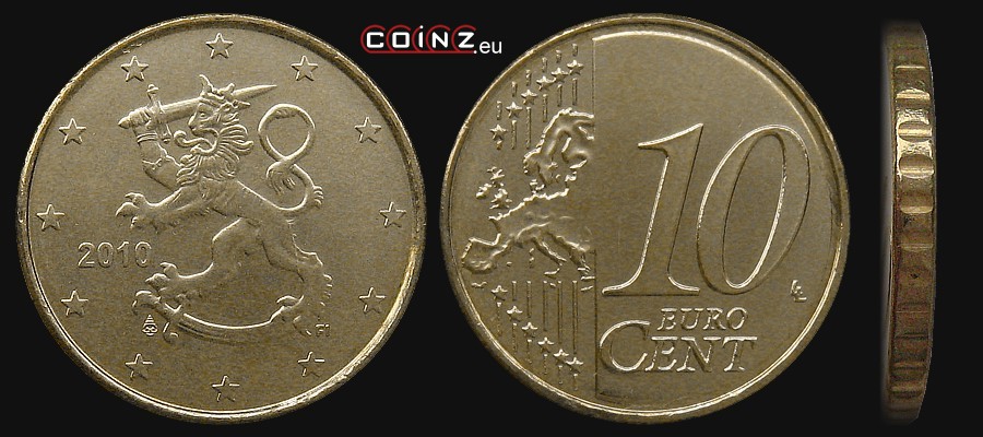 10 euro centów od 2007 - monety Finlandii