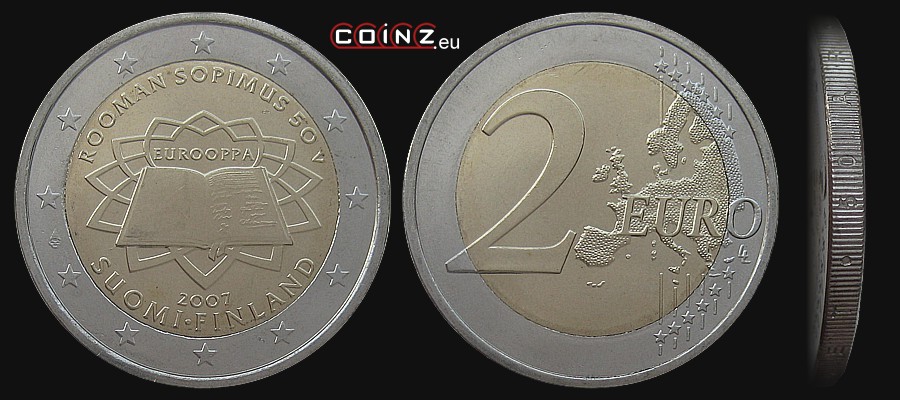 2 euro 2007 - 50th Anniversary of Roman Treaties - coins of Finland