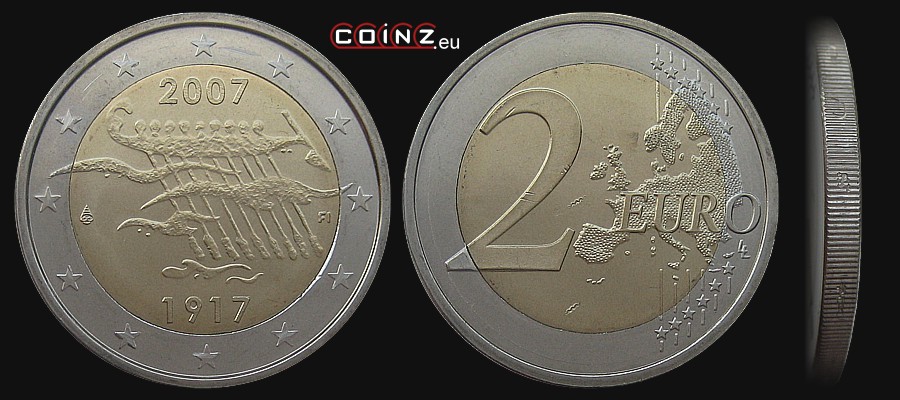 2 euro 2007 - 90 Years of Finnish Independence - coins of Finland