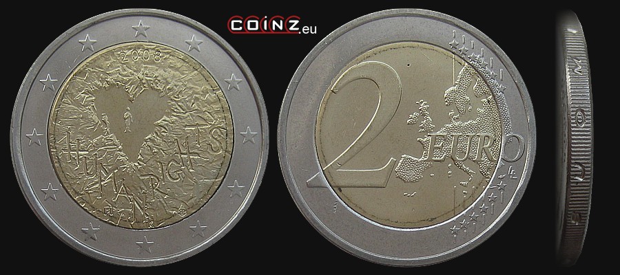 2 euro 2008 Deklaracja Praw Człowieka - monety Finlandii