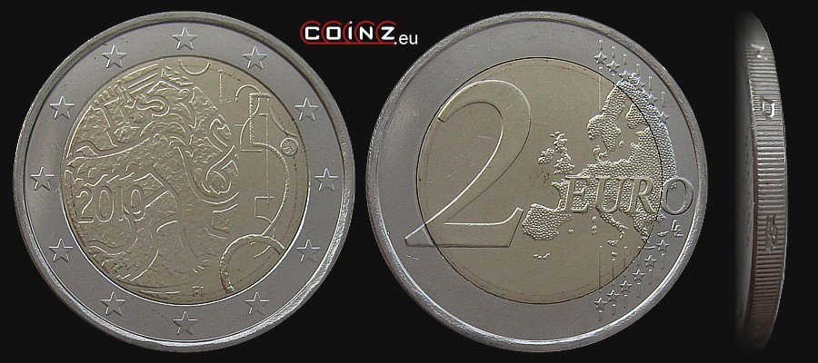 2 euro 2010 - 150 Lat Waluty Fińskiej - monety Finlandii