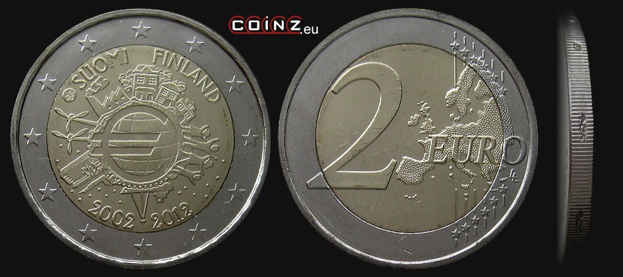 2 euro 2012 - 10 Lat Euro w Obiegu - monety Finlandii