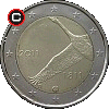 2 euro 2011 - 200 Years of Central Bank - obverse to reverse alignment