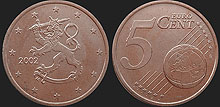 Coins of Finland - 5 euro cent 1999-2006