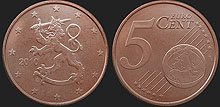 Coins of Finland - 5 euro cent from 2007