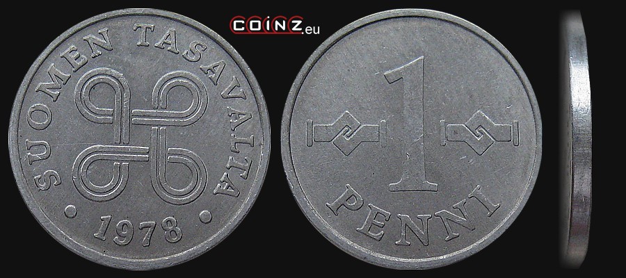 1 penni 1969-1979 - monety Finlandii
