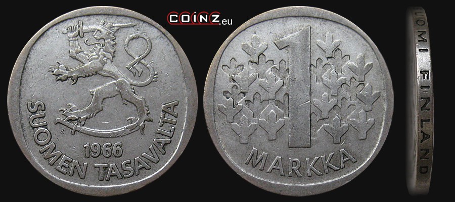 1 markka 1964-1968 - coins of Finland