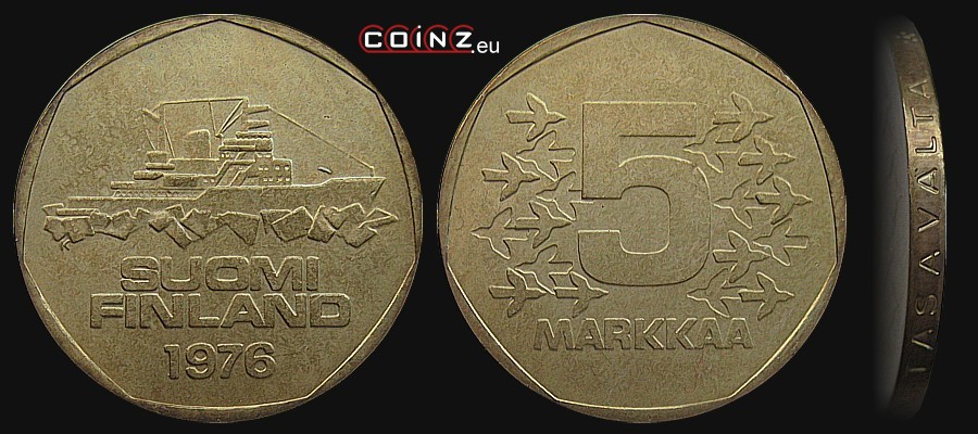 5 marek 1972-1978 - monety Finlandii