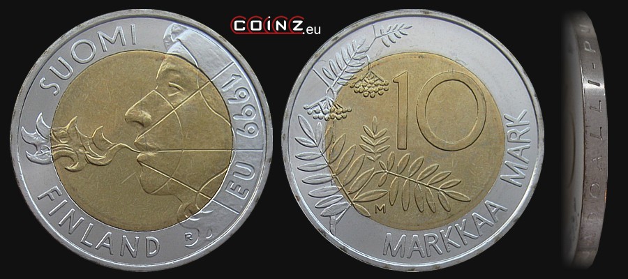 10 markkaa 1999 Presidency of Finland in the EU Council - coins of Finland