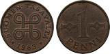 Coins of Finland - 1 penni 1963-1969