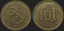 Coins of Finland - 10 penniä 1963-1982