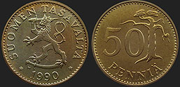 Coins of Finland - 50 penniä 1963-1990