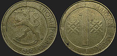 Coins of Finland - 1 markka 1993-2001