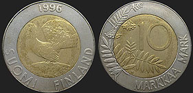 Coins of Finland - 10 markkaa 1993-2001