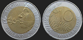 Coins of Finland - 10 markkaa 1999 Presidency of Finland in the EU Council