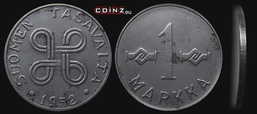 1 markka 1952-1953 - coins of Finland